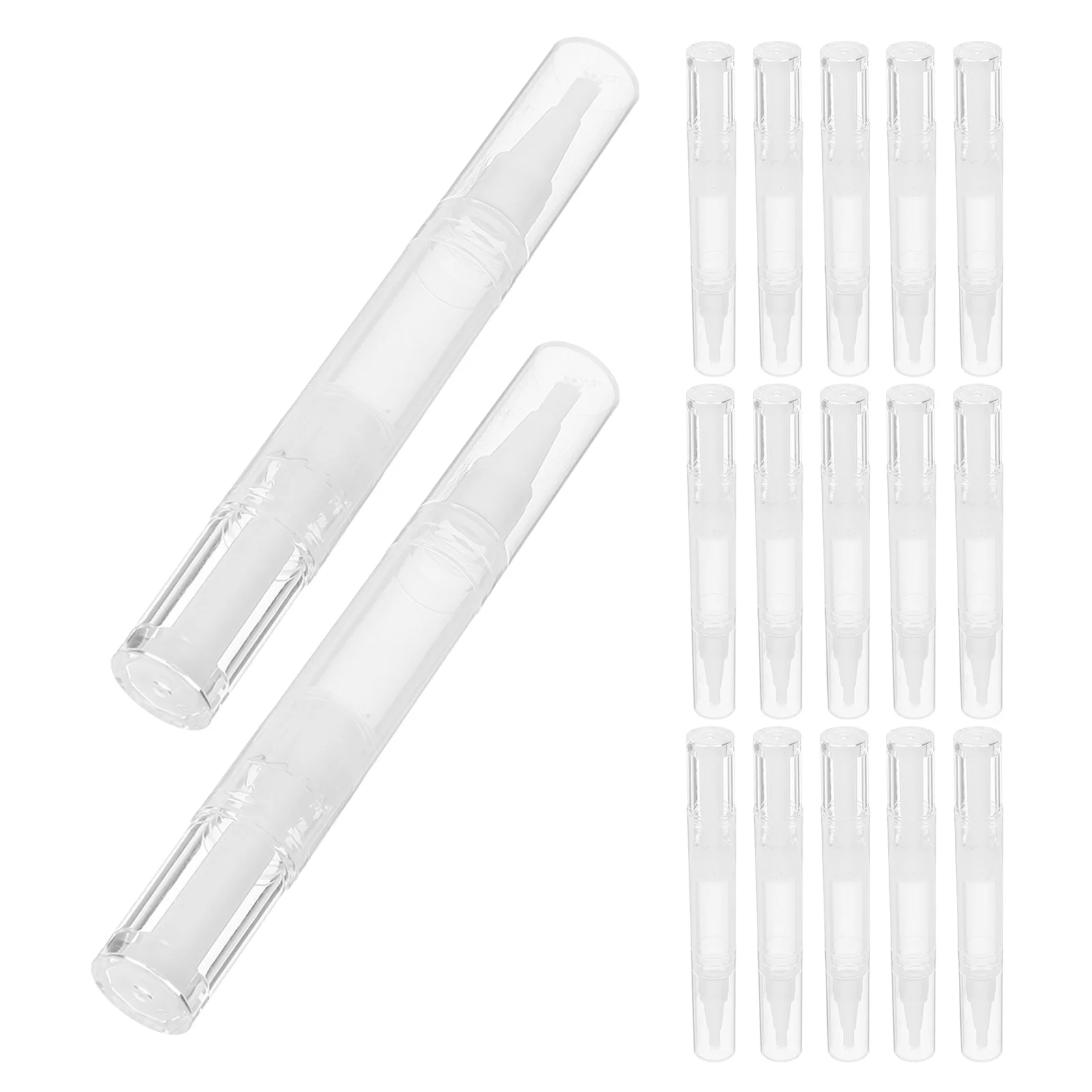 20Pcs Empty Lip Gloss Pen Refillable Twist Dispenser for Nail Oil Cuticle Care Foundation Liquid Makeup 5Ml
