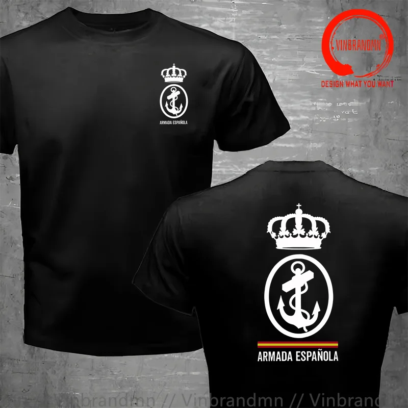 Spanish Armed Force Spain Naval T Shirt Men Classic 100% Cotton Short Sleeve O-Neck Casual T-shirts Loose Tops Tees Size S-6XL