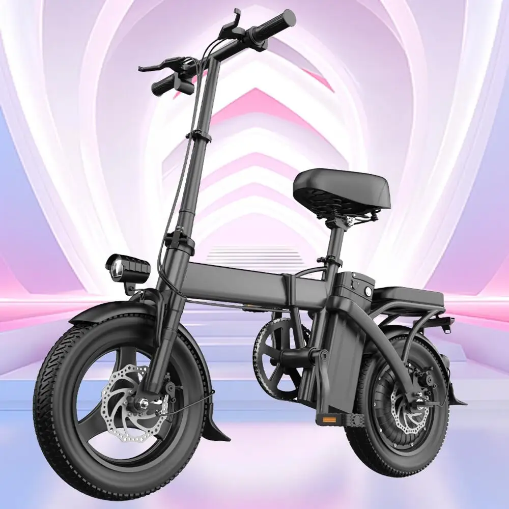 

14 Inch Folding Mini Electric Motorcycles Bike, 500W Motor, 19 MPH 30 Mile Electric Bike For Adults, 48V 20AH/15AH/10Ah Battery