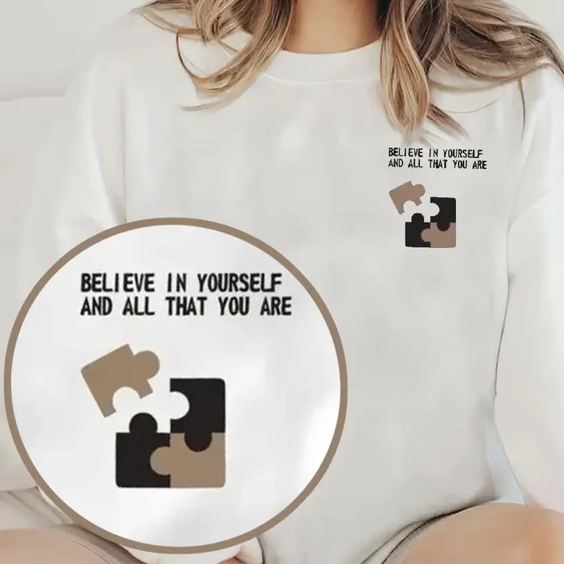 

Unisex Sweatshirt Long Sleeves Casual Hoodies Stylish Pullover Daily Wear Multiple Colors Versatile Believe In Yourself