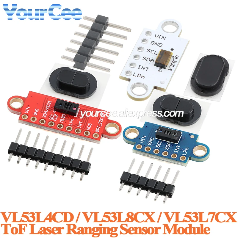 5pcs/1pc VL53L8CX VL53L7CX 8x8 VL53L4CD High-Precision Time-of-Flight ToF Proximity Sensor Laser Ranging Module with Cover
