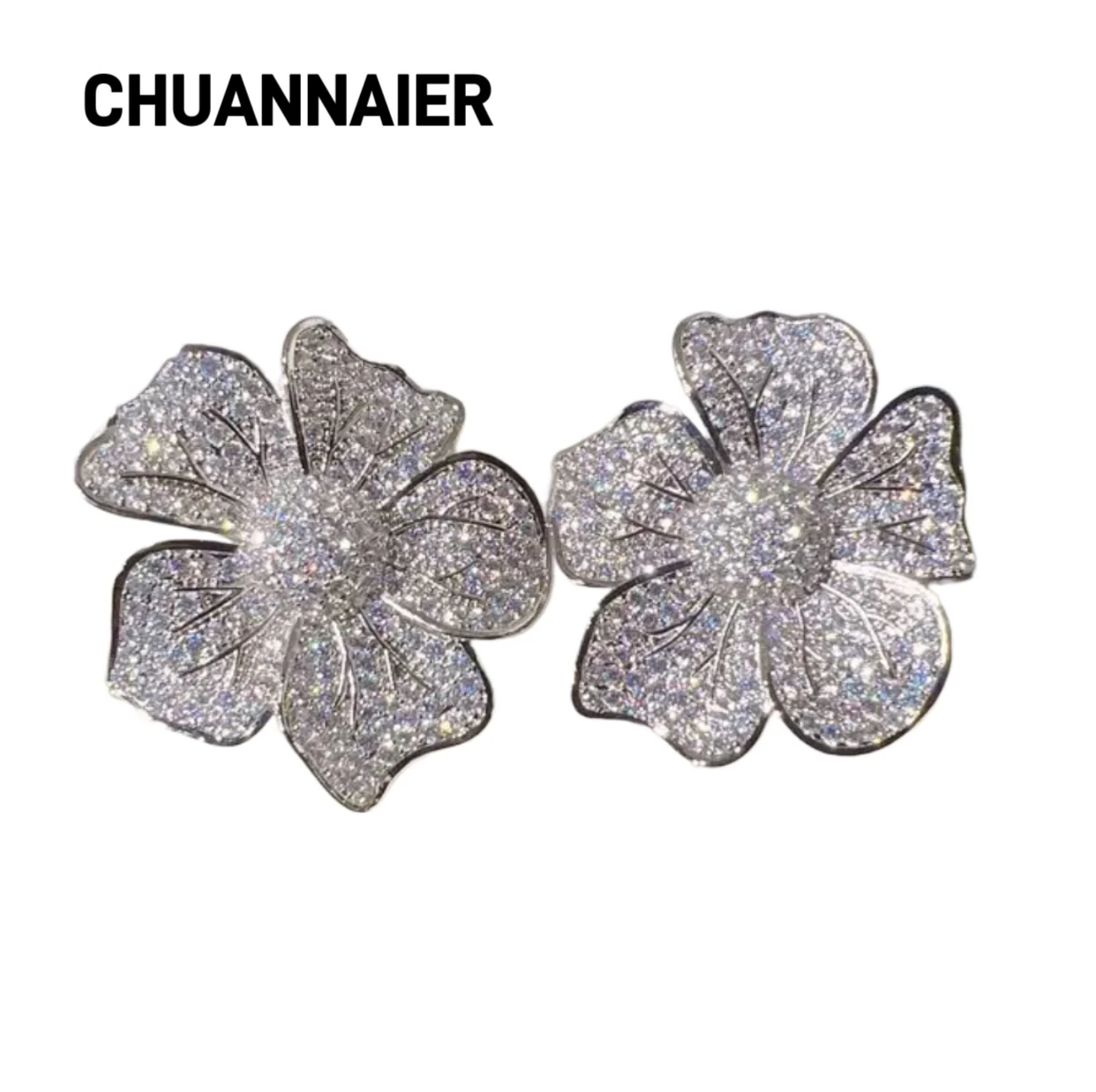 

Elegant, sweet, elegant, retro, court style, flower petal, female flower earrings, luxurious, high-end, exaggerated,large flower