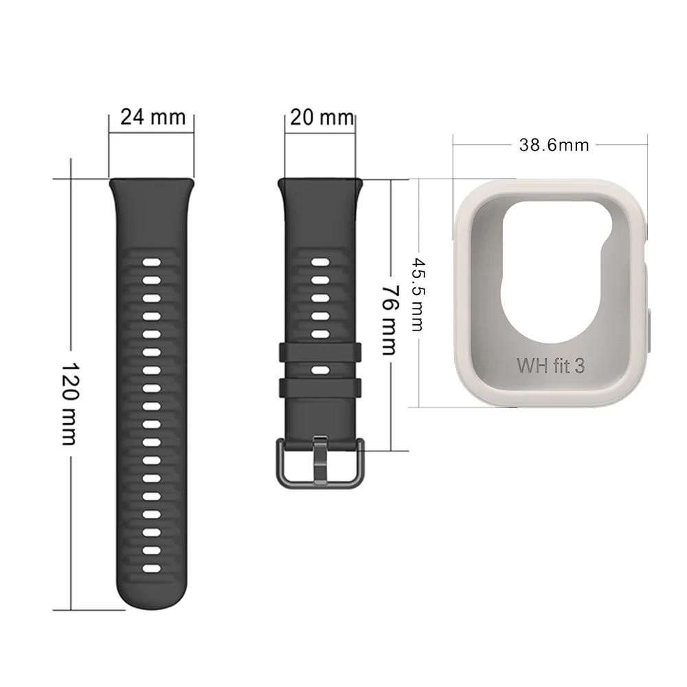 Watchband For Huawei Watch Fit 3 Strap SmartWatch Wristbands Bracelet For Huawei Fit 3 Band Silicone band With Case Accessories