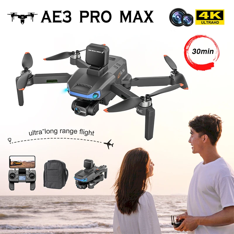 AE3 PROMax Obstacle Avoidance And Brushless Drone Three-axis Anti Shake Gimbal 8K High-definition Aerial GPS RC Toys