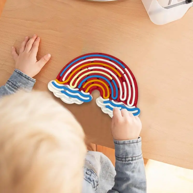 Kleinkind Aktivität Board Stress Spielzeug sensorische Board interaktive Spielzeug Puzzle Board Regenbogen Stress abbau Spielzeug Silikon sensorische Spielzeuge