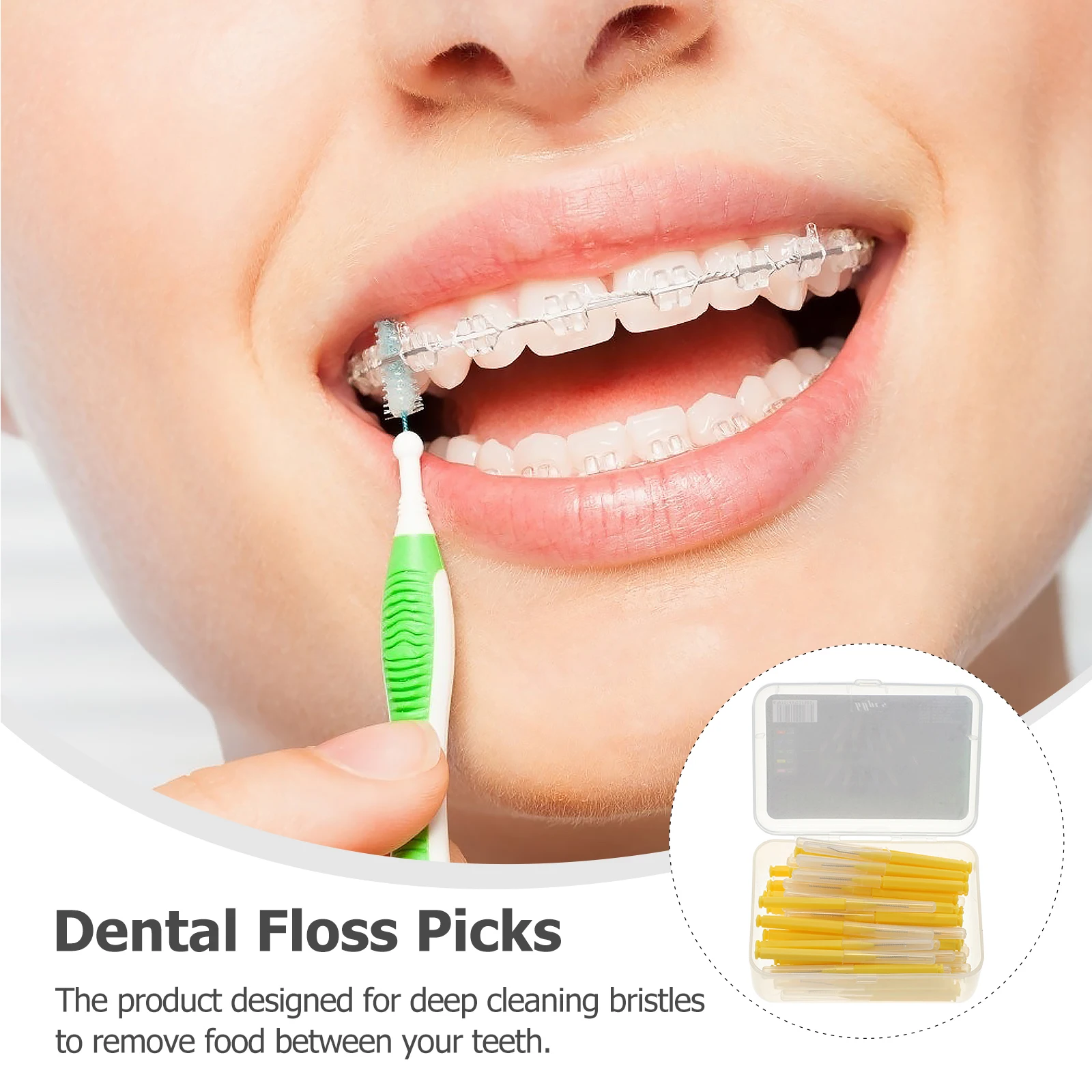 

60Pcs Teeth Cleaner Flossers I-Shaped Inter-Dental Brushes Practical Oral Care Supplies Teeth Cleaning Tools for Home Travel