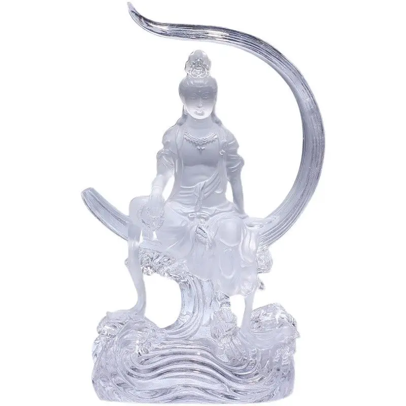 

Glazed Bodhisattva Buddha statue offering Zen ornaments, entrance living room creative decoration crystal