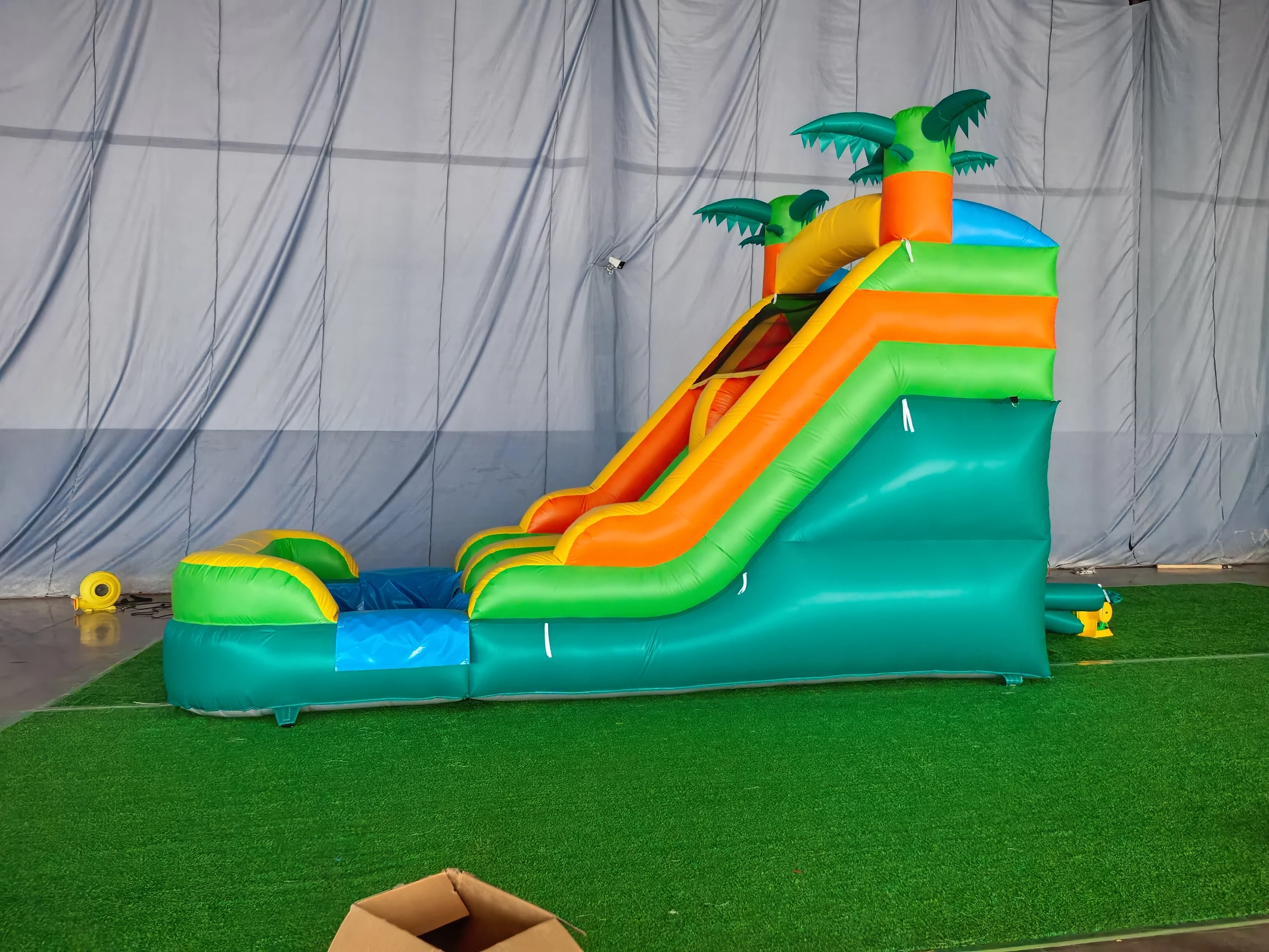 Backyard Inflatable Slides with Splash Pool - Tropical Slides with Water Pool or Ball Pit Bounce House Slides for Kids Outdoor view 6