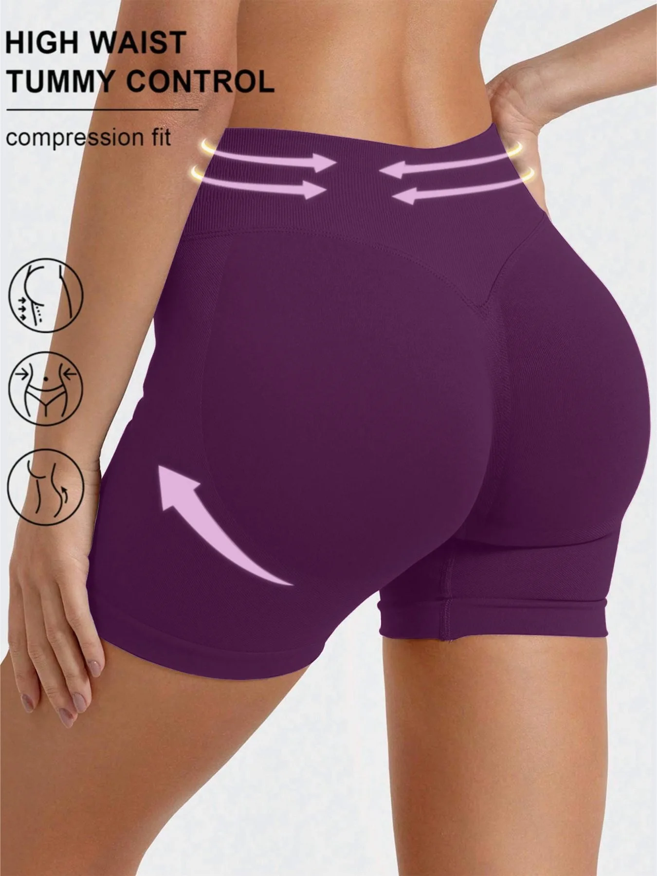 Women's High-Waisted Seamless Fitness Shorts: Tummy Control Compression, Butt-Lifting, High-Elastic Breathable, for YOGA