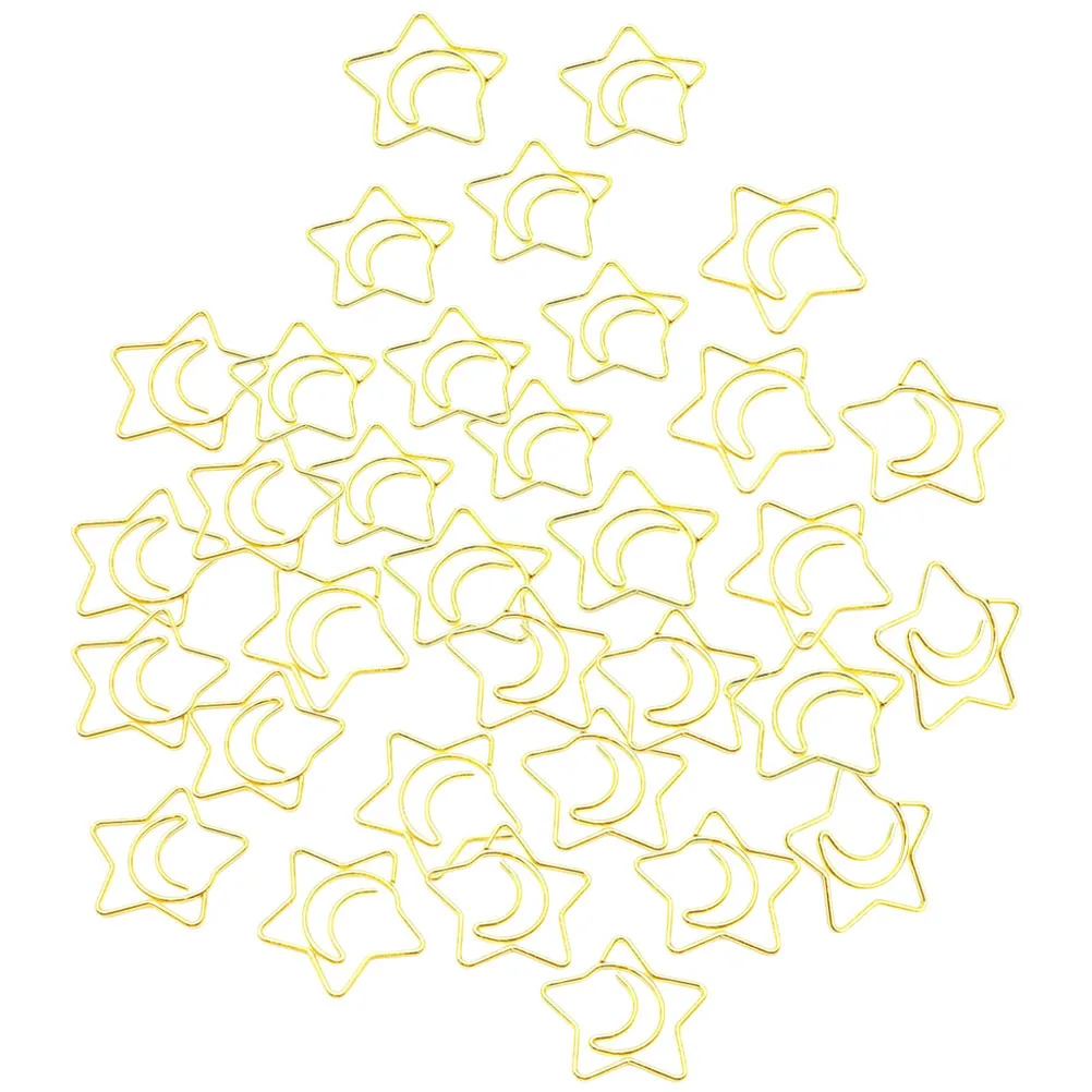 

100Pcs Star Shaped Paper Clips Metal Small Craft Clips for Office School Document Fixing Exquisite Decorative Book Reading