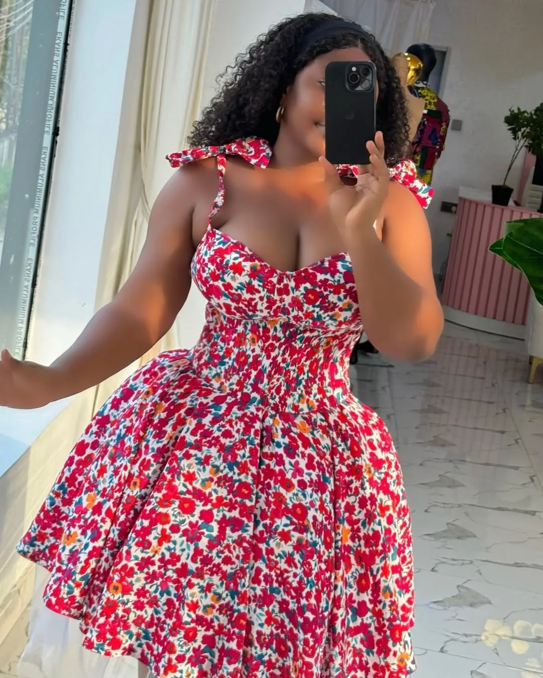 

2025 Spring Chic Floral Print Halter Dress with Bow High Waist A-Line Mini Dress Summer Sunshine Cute Elegant Dresses