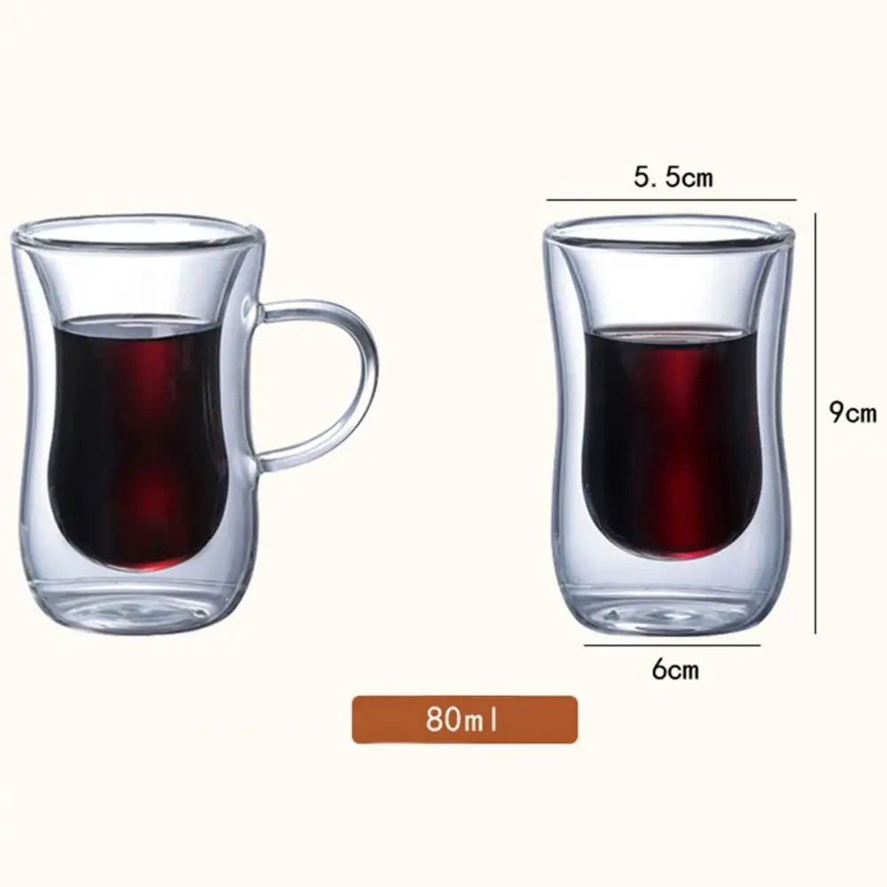 Heat Resistant High Borosilicate Glass Mug Double Wall Glass Coffee Cup with Handle Milk Water Cup Clear Cups Gift