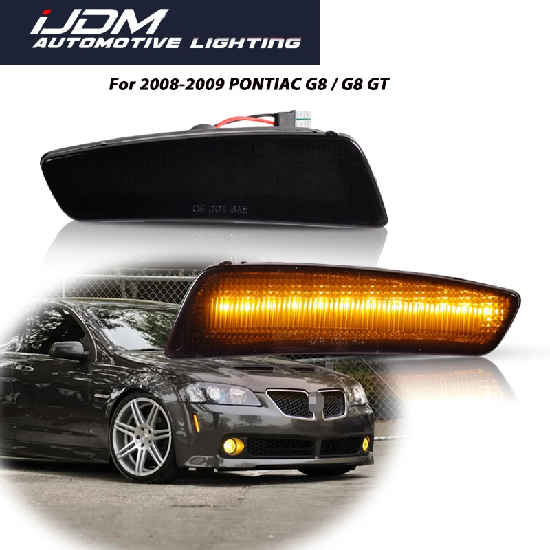 2 sztuki dla 2008-2009 PONTIAC G8 / G8 GT LED Zderzak Boczne światło obrysowe Bursztynowo-żółte światło kierunkowskazu