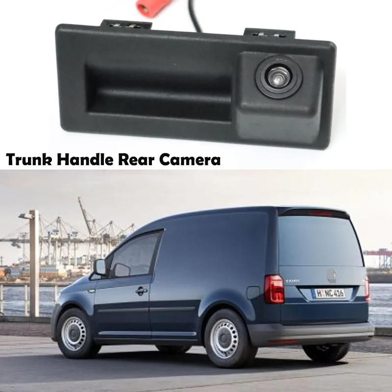 Cámara de visión trasera con manija de maletero de coche HD para Volkswagen Caddy 2K 2016 ~ 2020 Virtus Vento Sedan 2017 ~ 2020 cámara de marcha atrás para estacionamiento de coche