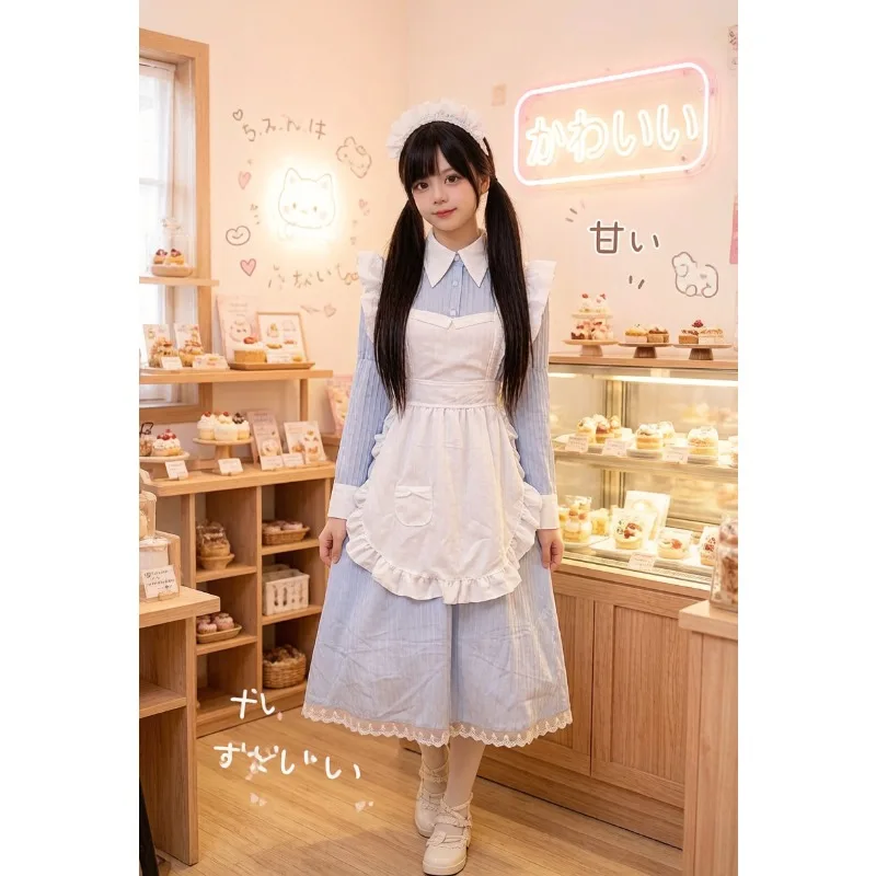 

Vintage British Maid Dress Lolita Cosplay Costume Long Skirt Japanese Uniform Halloween Party Outfit Retro Casual Daily Wear
