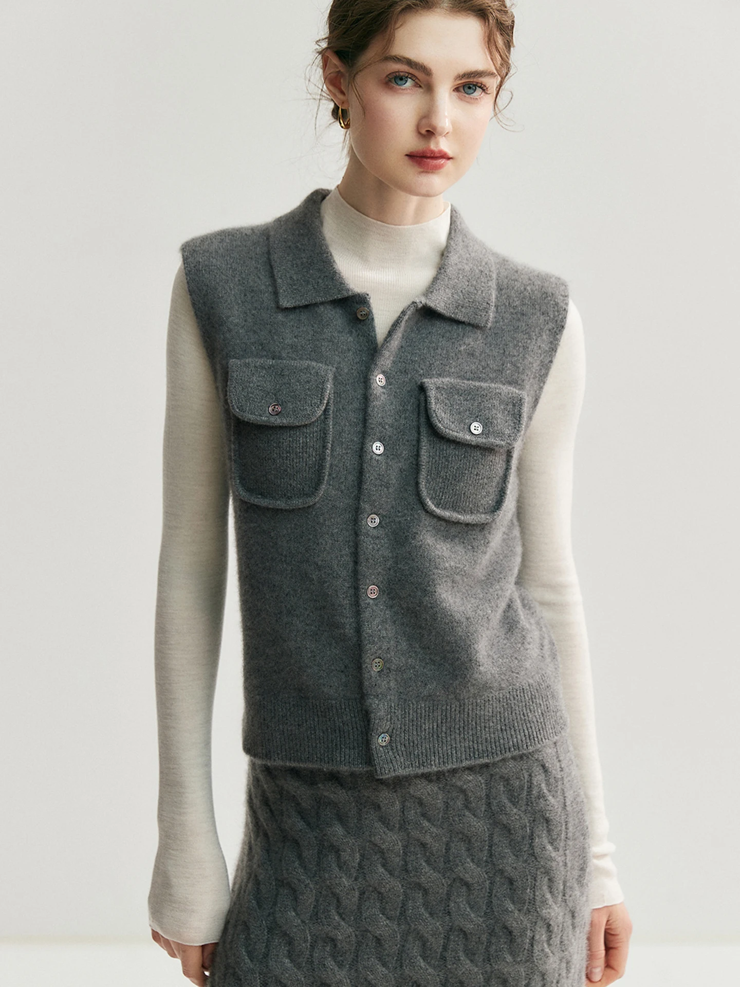 Ele Camere gebreid vest damesbasis irt top gelaagde slijtage afslanken herfst faionable enkele knop pure kleur