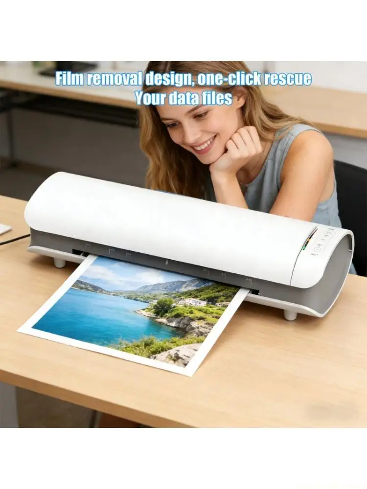 Green onion Single Laminator Set Highlighting Machine and Slip proof Bubble Complimentary Security of Records and Photos