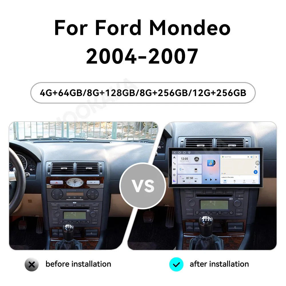 Car Accessories Radio For Ford Mondeo 2004-2007 Android Auto GPS Navigation Multimedia Stereo Receiver Head Unit Offline Maps