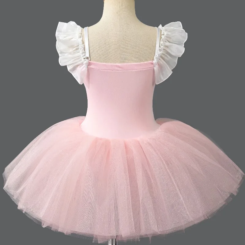 Children's Ballet Dress for Performance - Swan Lake Professional Strappy Ballet Dress for Girls - Little Swan Dance Dress