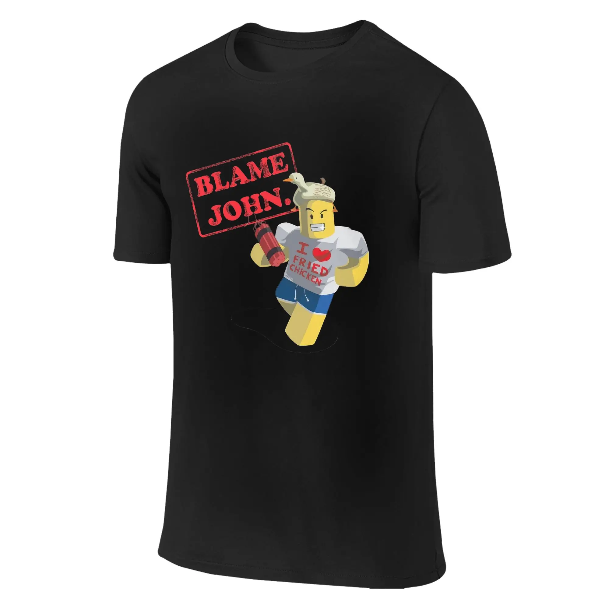 تي شيرت Blame John Meme تي شيرت صيفي ملابس الشارع الشهير تي شيرت 100 قطن Harajuku تي شيرت للرجال بأكمام قصيرة تي شيرت مطبوع