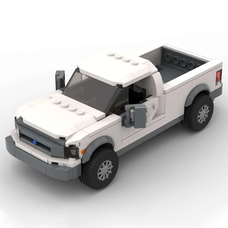 335pcs MOC Built Tough F-150 - White - 8 Stud City Champions Model Building Blocks Christmas Gift Architecture Toy DIY Birthday