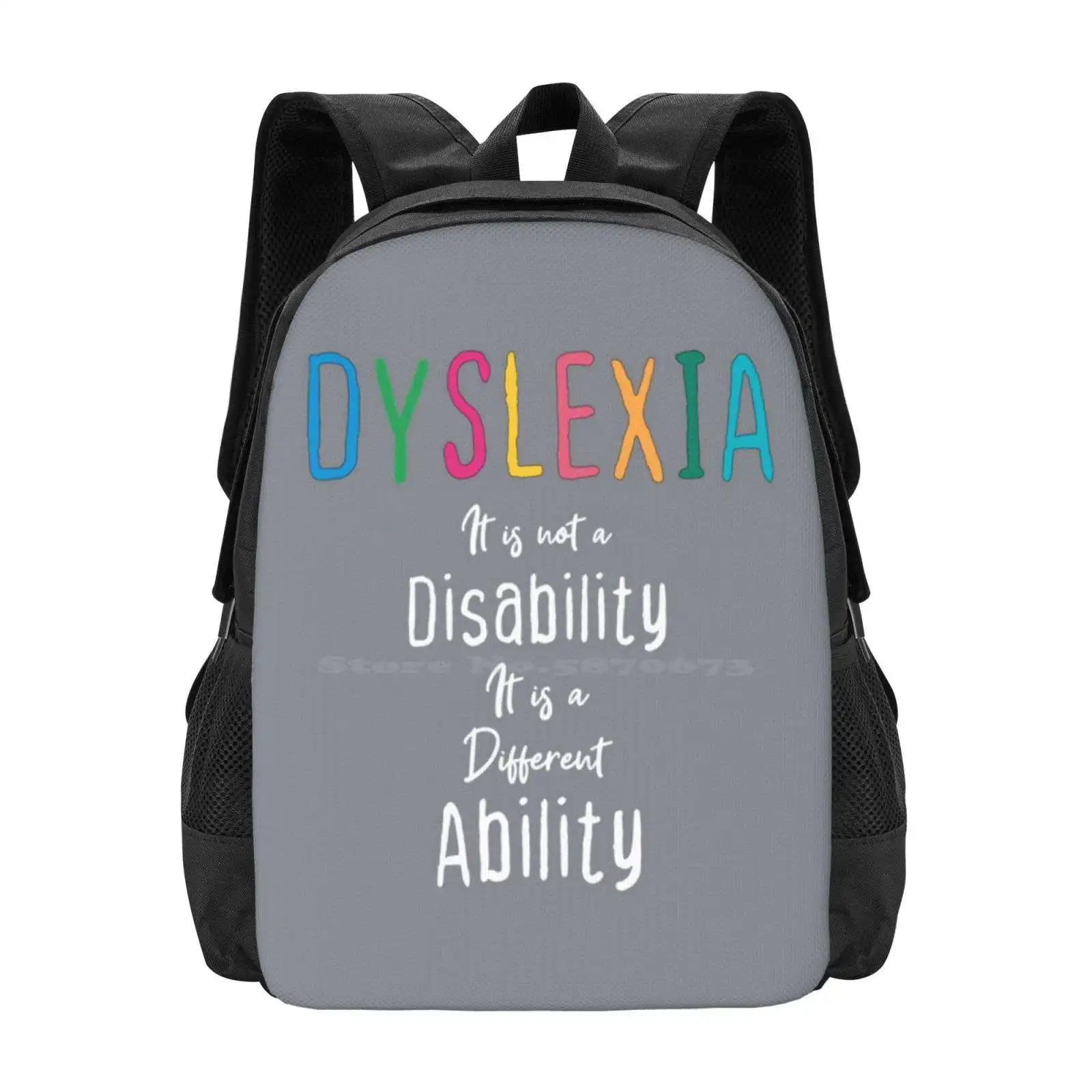 It _ Amp _ 39 _ S Not A Disability It _ Amp _ S A Different Ability Shirt-World Dyslexia Awareness Day Backpack For Student