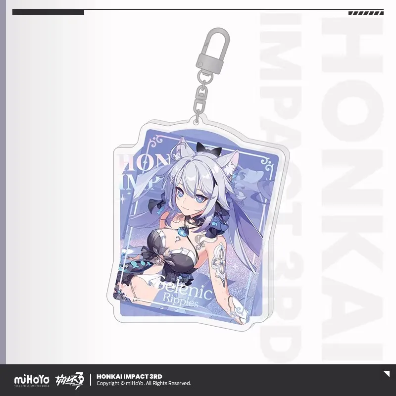 [Genuine] miHoYo Game Honkai Impact 3rd Acrylic Quicksand Pendant Elysia Kiana Seele Anime Keychain Ornament Cosplay Xmas Gifts
