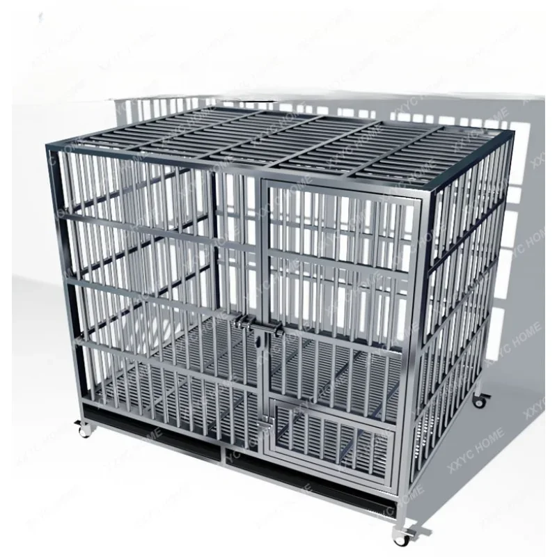 Jaula de acero inoxidable para perros pequeños, medianos y grandes, jaula para mascotas, casa para gatos, chat para mascotas