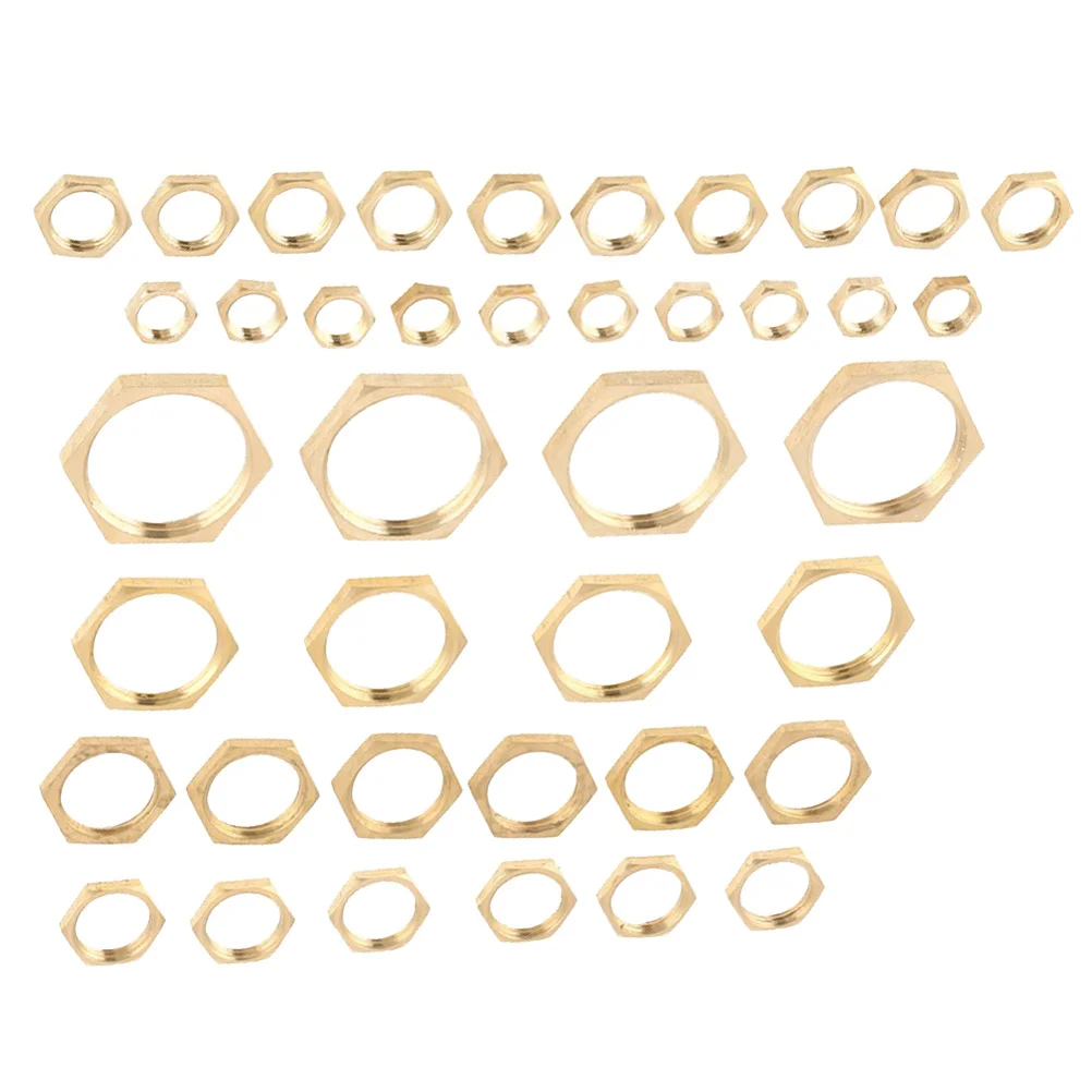 

40Pcs Professional G1/8 G1/4 /8 G1/2 /4 G1 Series Hexagonal Screw Nut Set Socket Head Screws Nuts Assortment Kit (Golden)