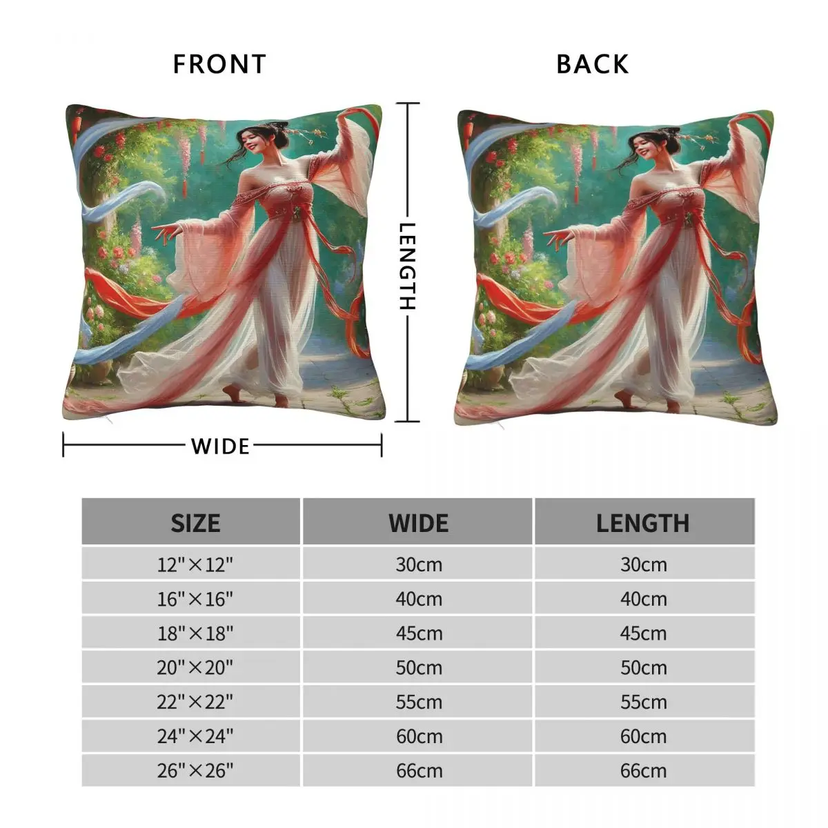 Oriental Ancient Style Beauty Pillowcase Polyester Linen Velvet Pattern Zip Decorative Throw Pillow Case Sofa Cushion Cover 18