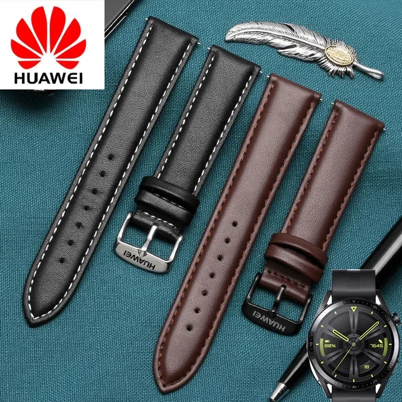 22mm Original Huawei leather Watchband For HUAWEI Watch GT2 Gt3 High-quality Strap For Huawei Watch3/watch3pro GT Bracelet Band