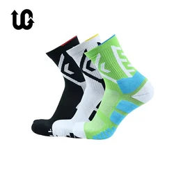 Elite Sport Cycling Basketball Socks Compression Running Man Black Trend Breathable Long Hiking Damping Athletic Professional