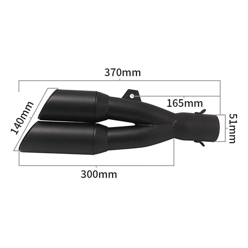 Motorcycle Exhaust Pipe 51mm Dual Outlet Muffler Escape Moto with Free laser mark for Honda CBR250R R3 R25 R6 MT07 GSXR 600 Z800