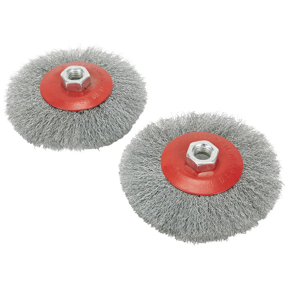 

2pcs 4.5Inch 115mm Steel Brushes Angle Grinder Wire Brush For Metal Rust Removal Wood Deburring Accessories