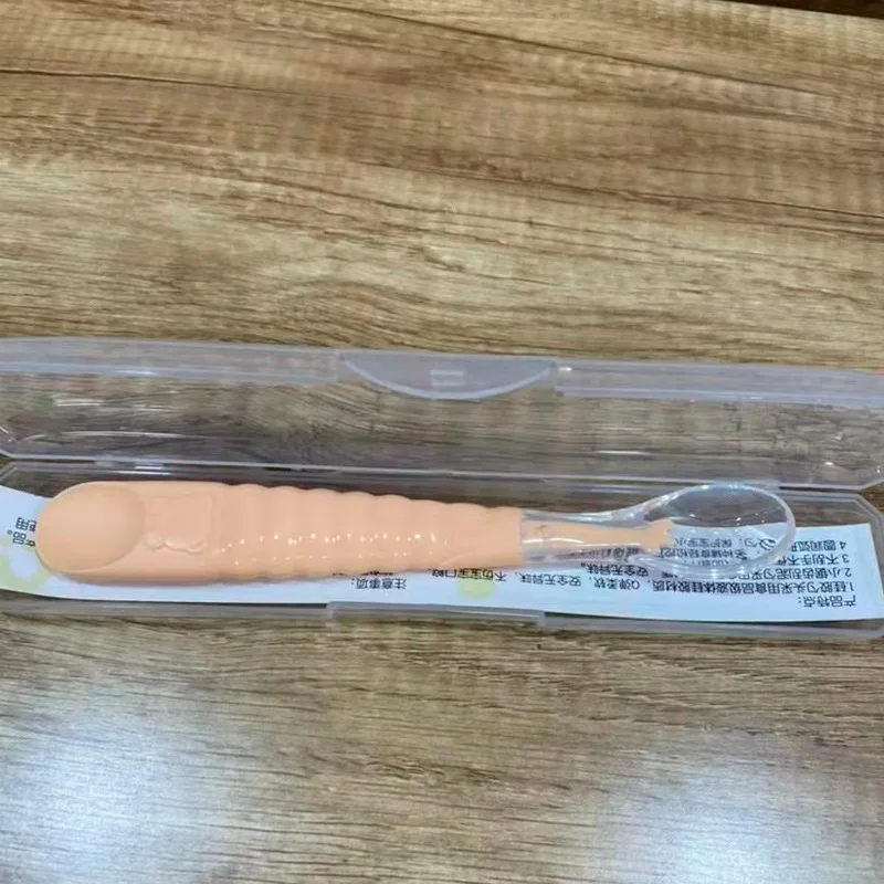 كشط ملعقة الطفل 3 أشهر مزدوجة الرأس الفاكهة هريس ملعقة الطفل الفاكهة هريس الأطفال الغذاء التكميلي ملعقة سيليكون