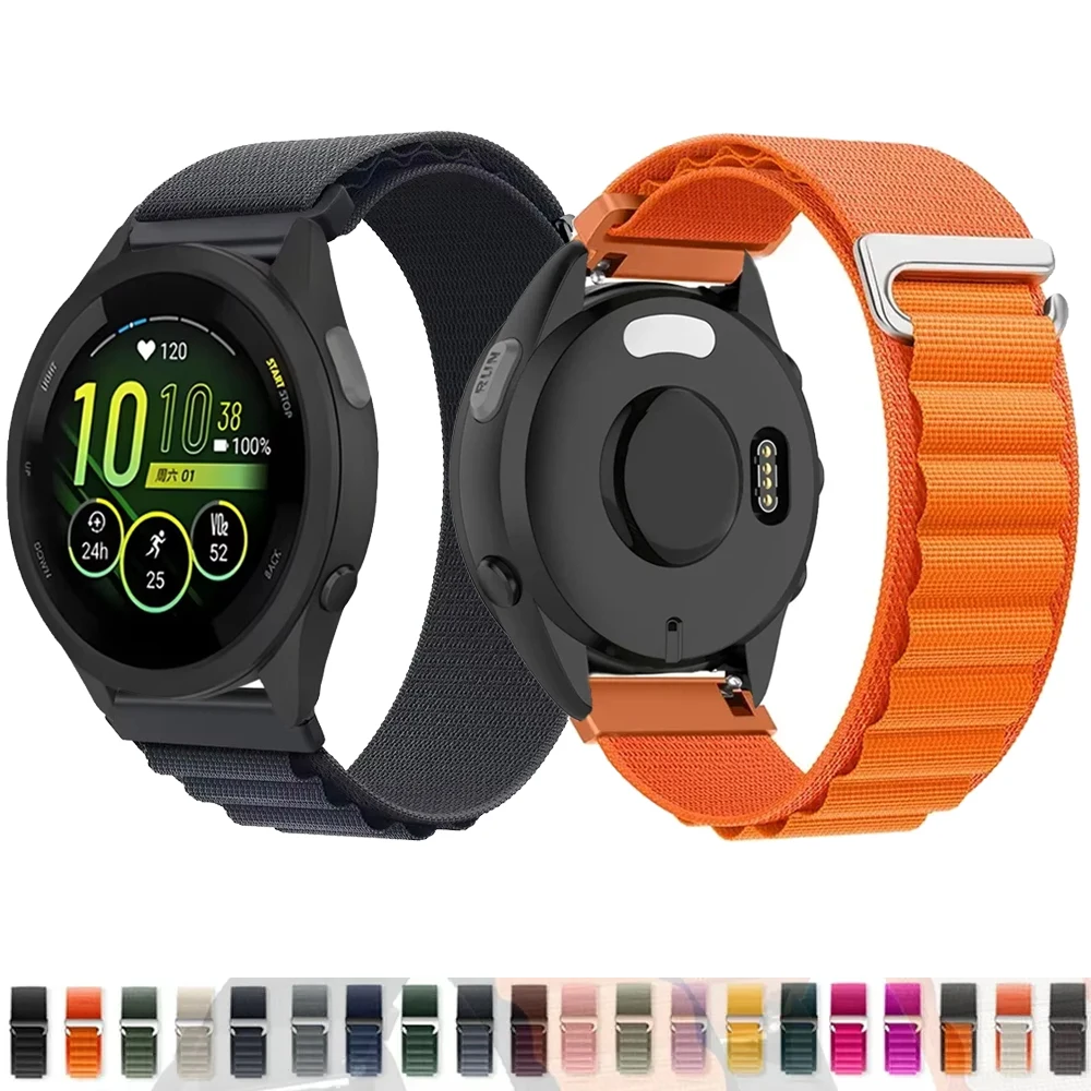 20/22mm Alpine Nylon-Armband für Garmin Forerunner 55 265 965 970 Atmungsaktives Armband Garmin Active 6 5/Vivoactive 5/Venu 3 2