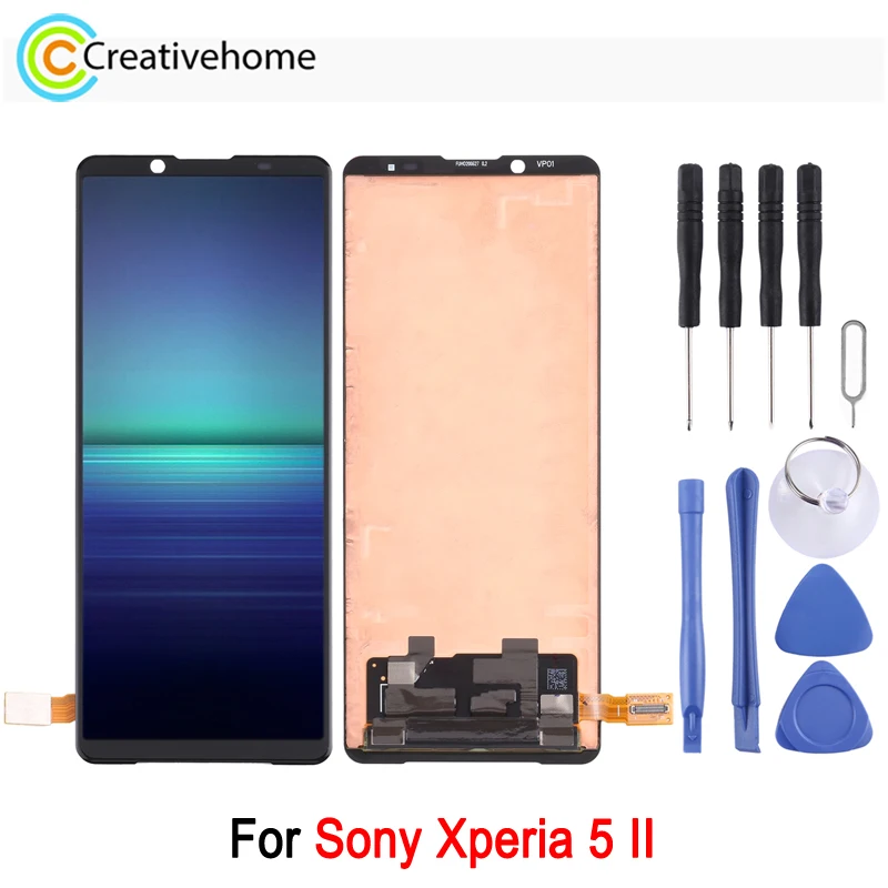 6.1'' OLED LCD Screen For Sony Xperia 5 II Phone Display Touch Screen and Digitizer Full Assembly Repair Replacement Part