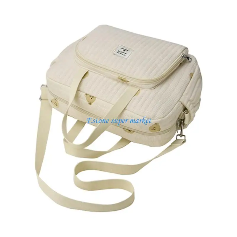 090B Travel Diaper Storage Bag Mom Bag Crossbody Bag Multiple Compartment Shoulder Bags Large Capacity Pram Hanging Bag