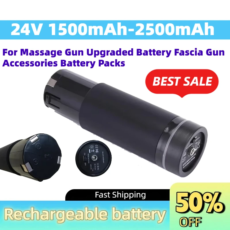 Upgrade 24V 1500mAh-2500mAh Rechargeable Li-Ion Battery for Massage Gun Upgraded Battery Fascia Gun Accessories Battery Packs
