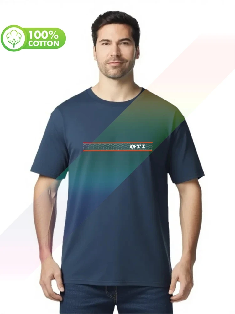 100% cotton round neck heavy weight men's T-shirt vw golf gti grill shirt S-XXXL Tops Tees view 4