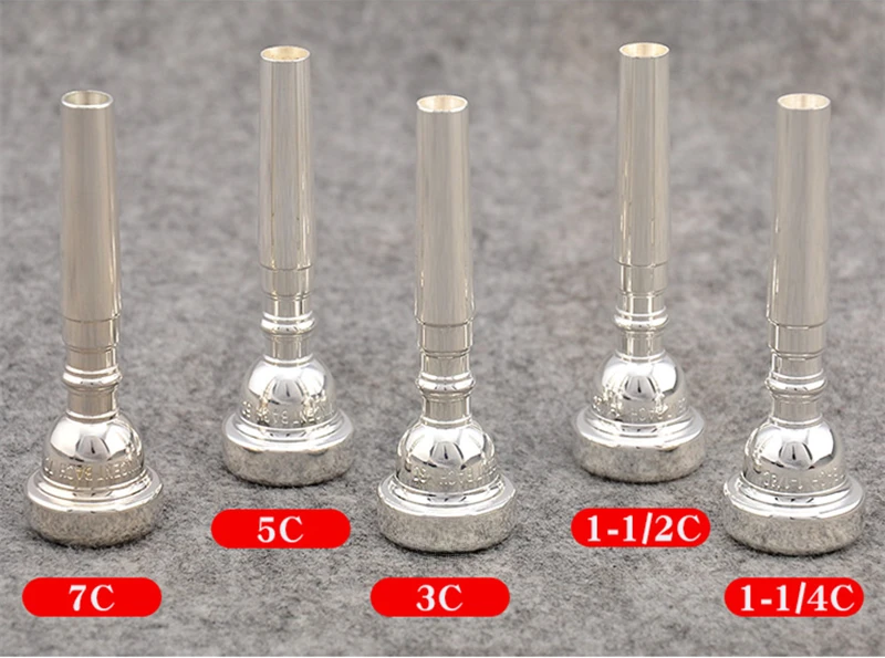 بوق باروكي ، سلسلة ، 3c 5c 7c ، مطلية بالفضة ، للآلات الموسيقية ، عرض خاص #6