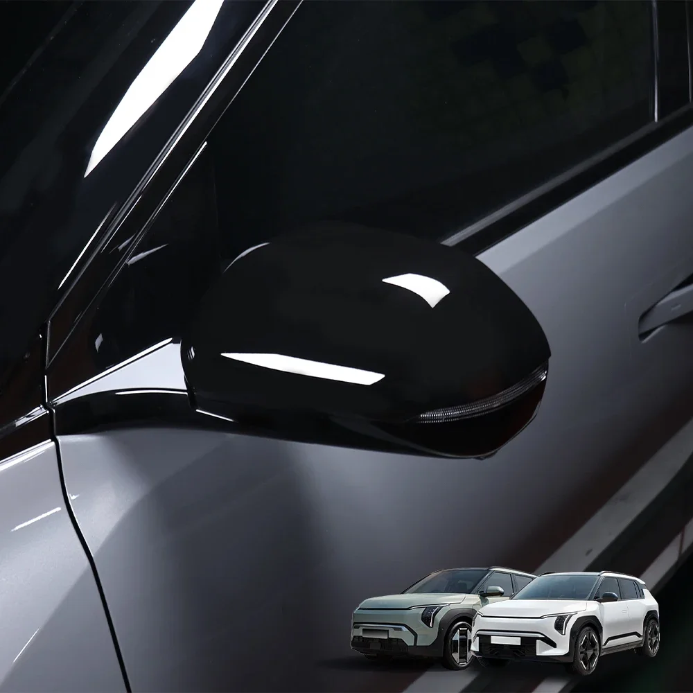 

For Kia EV3 2025 Exterior Rear View Mirror Covers Carbon Fiber Decoration Cap Cover Rear View Mirror Exterior Black Mirror Cover
