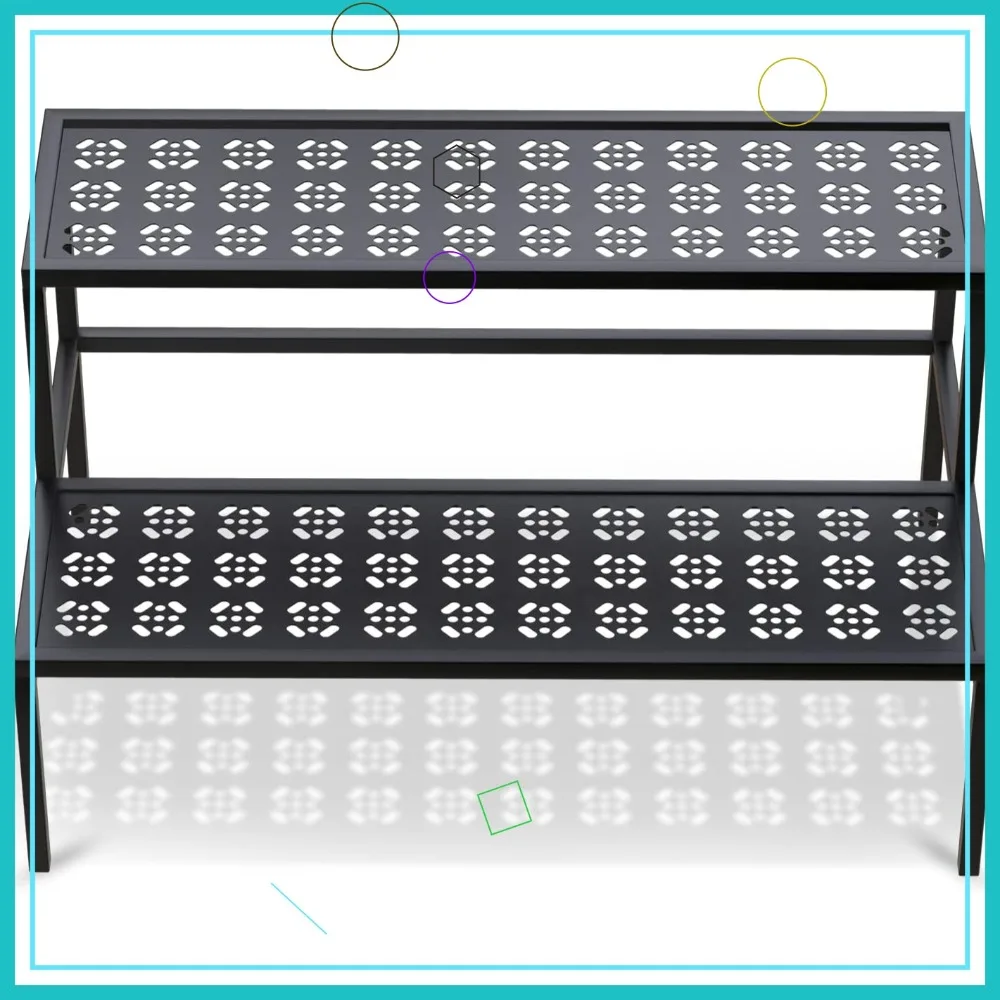 

Двухуровневая металлическая подставка для растений для использования в помещении/на улице, прочная полка-держатель для цветочных горшков для патио, сада, балкона, гостиной