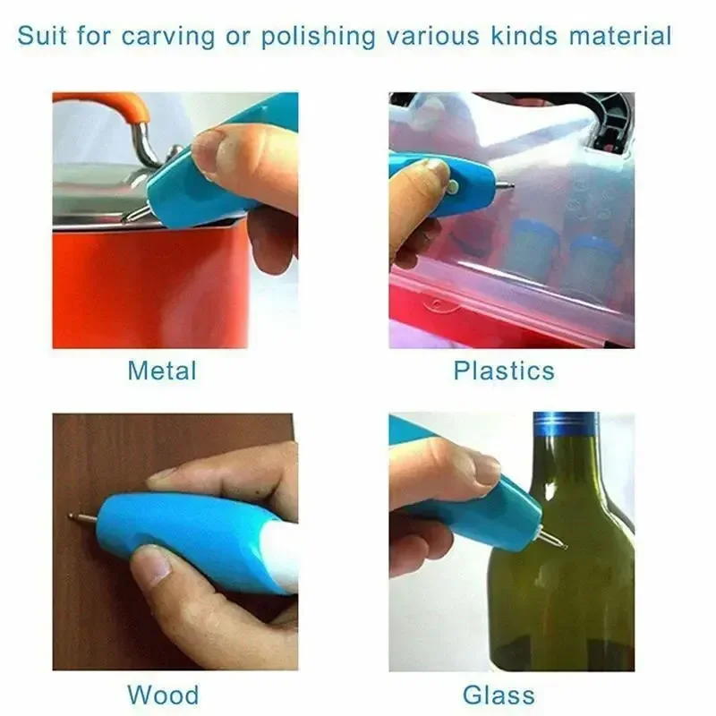 Mini Electric Engraving Pen Blue DIY Miniature Carving Machines for Plastic Wood Metal Glass Stone Engraving Tool