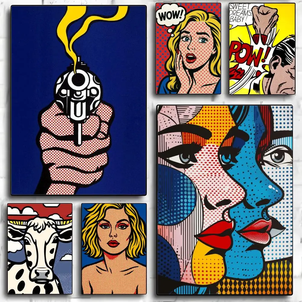 R-Roy Lichtenstein Pop Art Poster HD Art Mural Waterproof Wall Decor Durable DIY Home Decoration for Living Room Bedroom