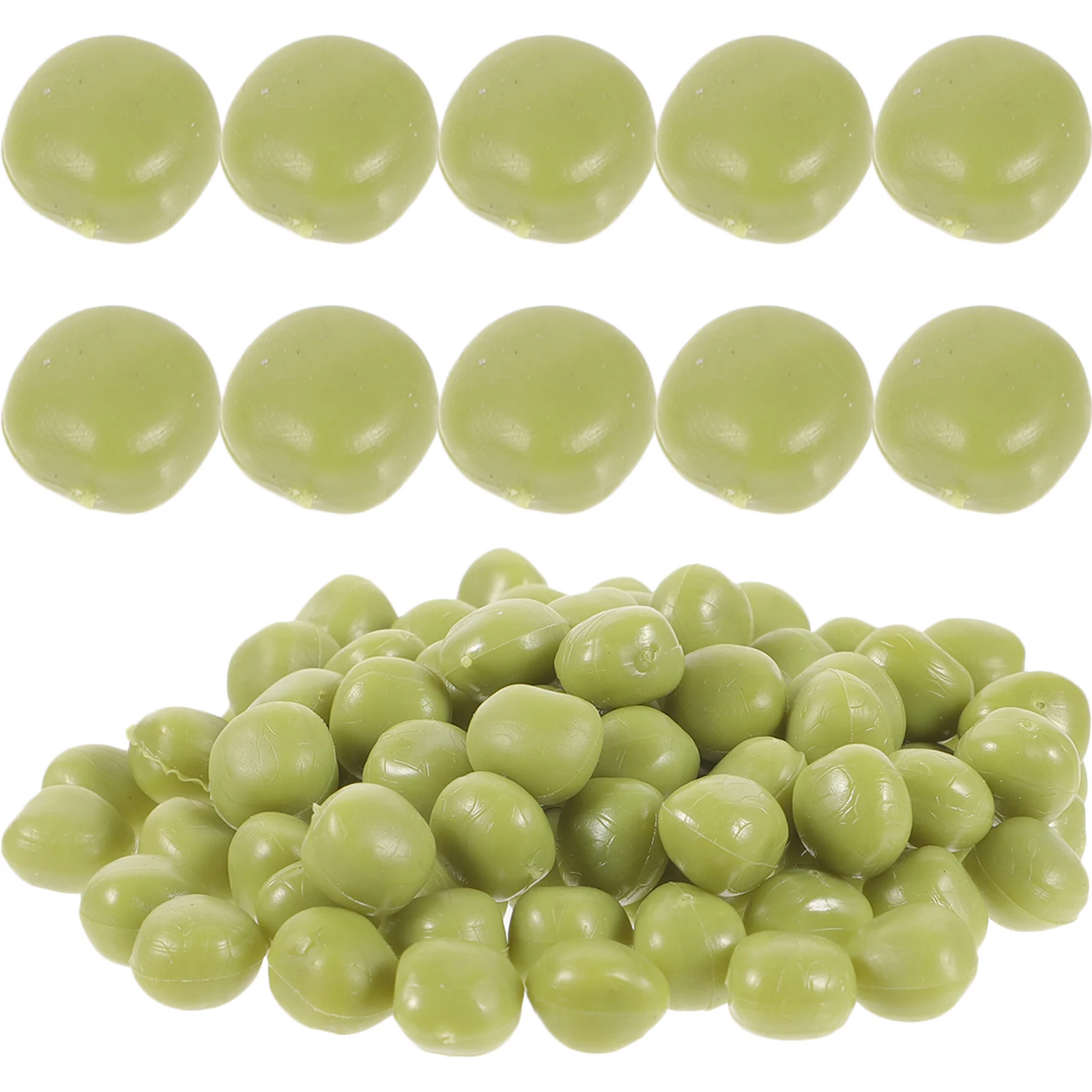 100 Pcs Artificial Pea Fake Vegetable Decor Snap Peas Green Beans Soybean Modeling Ornament Photo Props Pvc