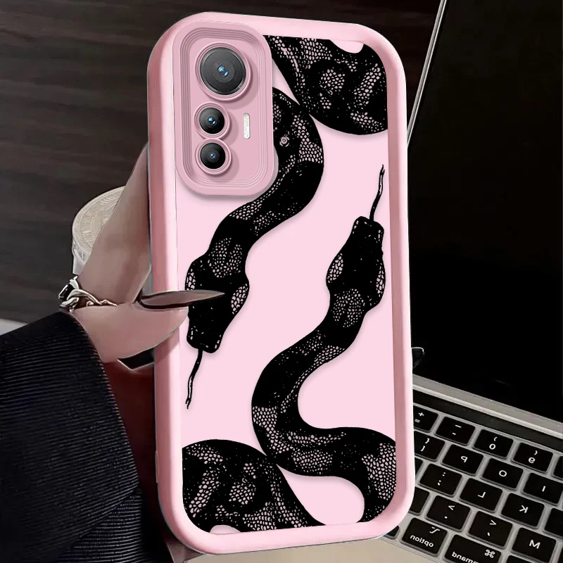 Xiaomi Poco F7 F6 F5 F4 F3 M5s C65 C75 C71 X7 X6 X5 X4 GT X3 NFC M7 M6 Pro 4G 5G用 スネーク グラフィック バタフライ ケース ソフトカバー