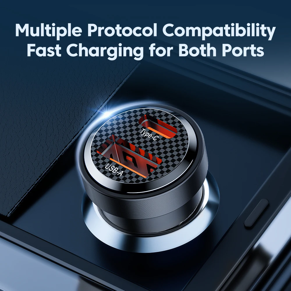 شاحن سيارة توكي 33 واط شحن سريع PD 3.0 SCP 5A منفذ USB Type C شحن سريع لهاتف السيارة لهواتف آيفون 14 و13 وشاومي وسامسونج S23 - 4