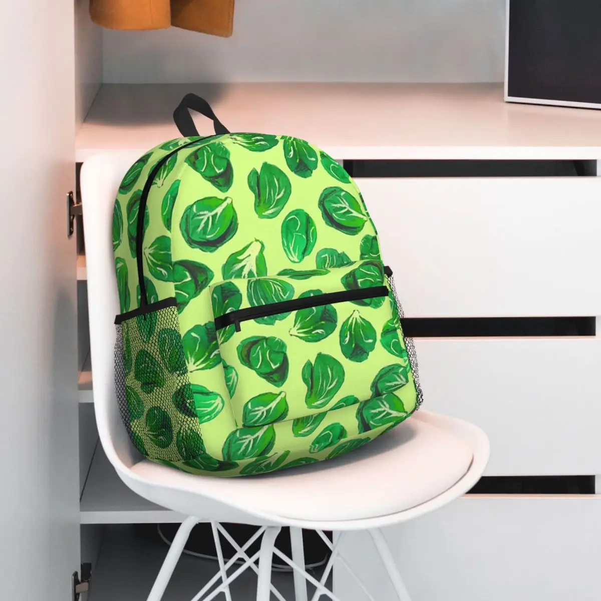

Brussel Sprouts Pattern Veggie Lover Backpack Student BookBag Children School Bag Laptop Shoulder Bags for Men Women