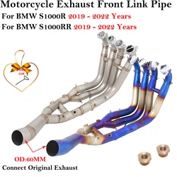 Slip On For BMW S1000R S1000RR 2019 2020 2021 2022 Years Motocycle Exhaust Front Link Pipe Middle Escape Motocross Muffler Tube